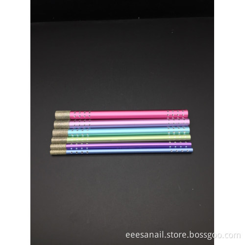 Eeesa 6 Pcs Aluminum Handle French Nail C-Curve of Acrylic Nail Art Nail UV Gel Nail Artificial Tool